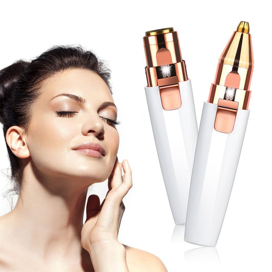2-in-1 Rechargeable Facial Hair Remover & Eyebrow Trimmer – Painless, Waterproof & Portable