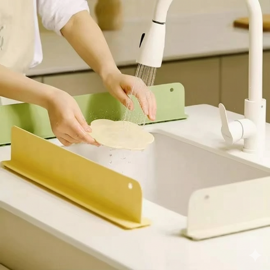🧼 Smart Kitchen Splash Guard (2 PCS Combo)  Sink Anti-Splash Water Guard